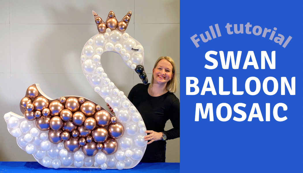 swan balloon mosaic decoration nikoloon frame full tutorial youtube video 