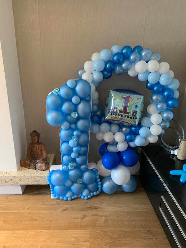 number 1 nikoloon frame for mosaic balloons balloon decor baby birthday in blue
