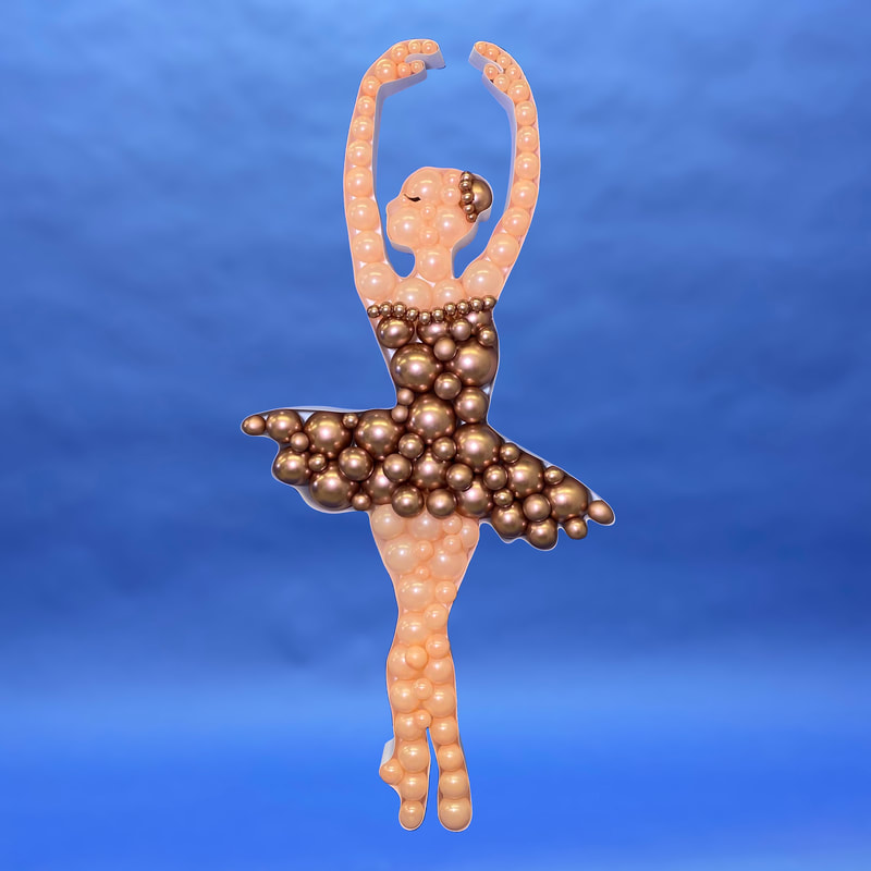 ballerina balloon mosaic nikoloon frame birthday party decoration for a dancer