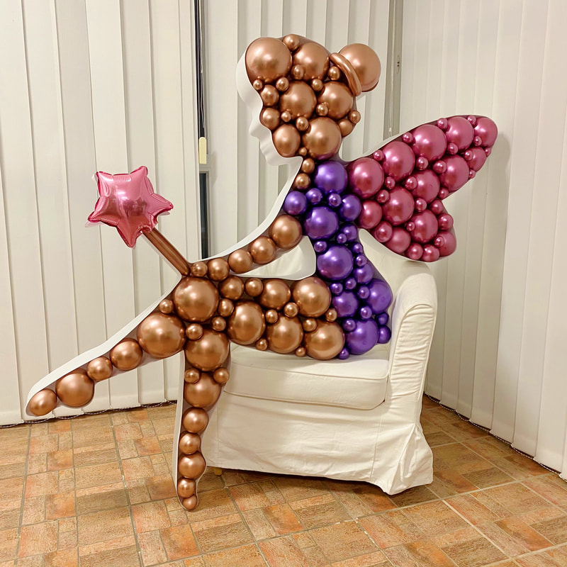 fairy balloon mosaic nikoloon frame tinkerbell disney magic party decoration