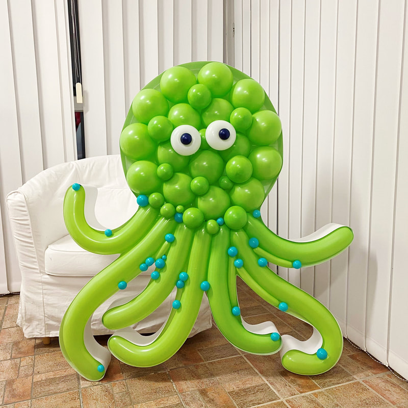 octopus balloon mosaic nikoloon frame birthday decoration sea creatures under the water